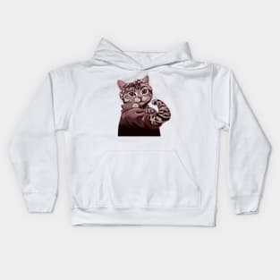 the cat emas Kids Hoodie